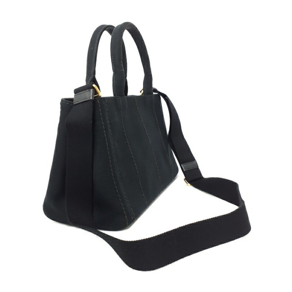 Prada Canapa top handles Black handbag 2way canvas Tote